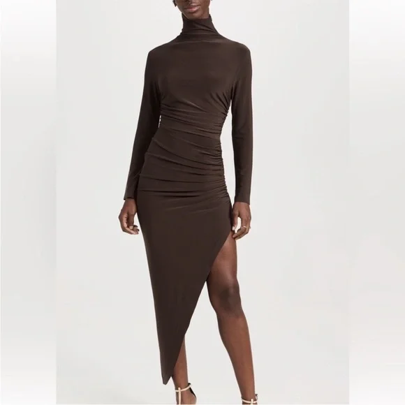Norma Kamali Brown Asymmetrical Dress - Picture 12 of 13